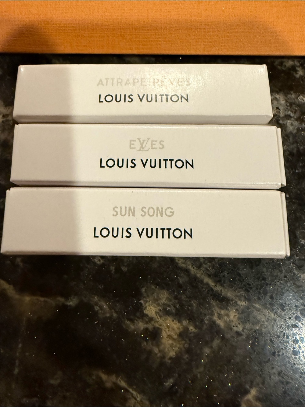 Unopened Louis Vuitton Eau de Parfum Sample Boxes Attrape, Exes, Sun Song - Picture 3 of 4